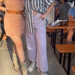 Lavender Super Wide-Leg Women Jeans